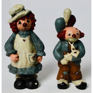 Sarah’s Attic Pair of Clowns Collectible Figurines